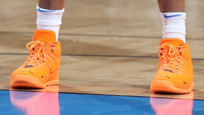 russell westbrook shoes orange and blue