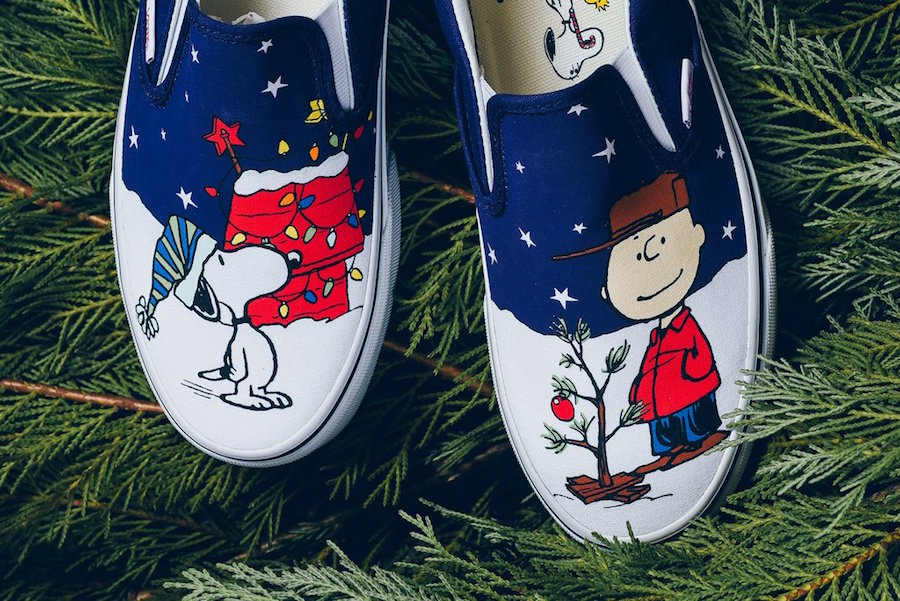 Vans Slip-On Peanuts Charlie Brown Christmas Tree
