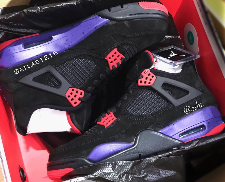 red and purple jordans
