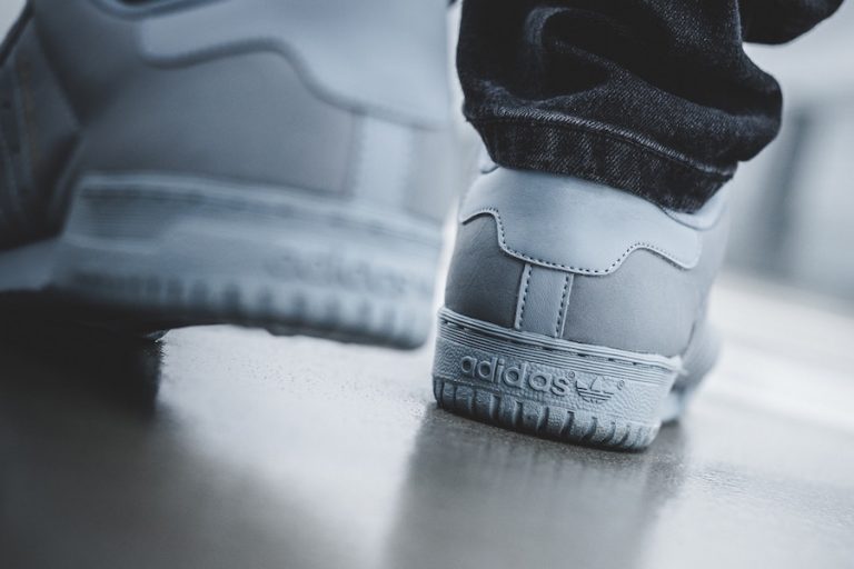 yeezy powerphase grey on feet