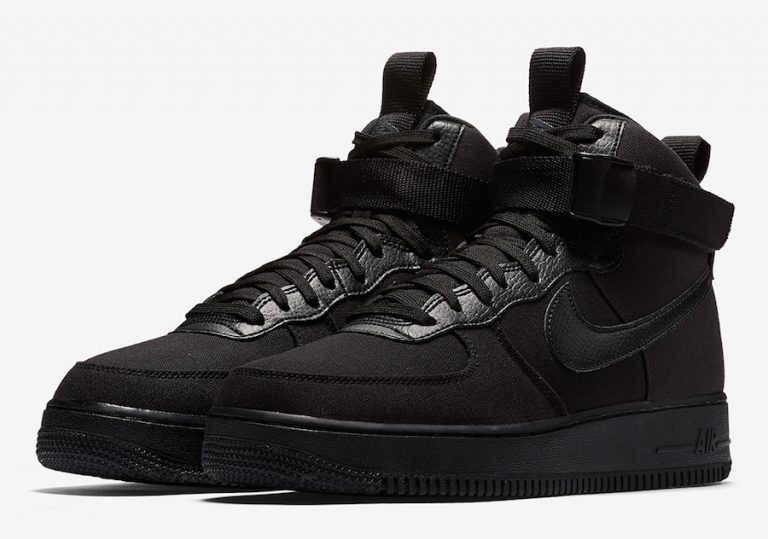 Nike Air Force 1 High Canvas Triple Black AH6768-001 - Sneaker Bar Detroit