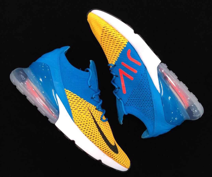 Nike Air Max 270 Flyknit Blue Yellow 