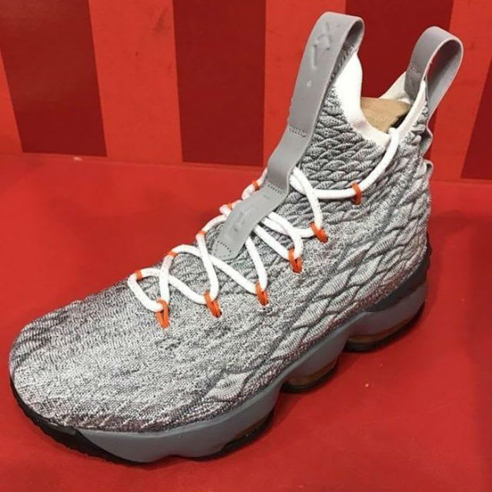 Nike LeBron 15 Wolf Grey Safety Orange Dark Grey Black Release Date