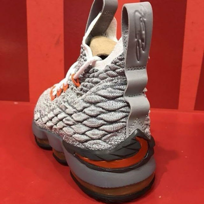 Nike LeBron 15 Wolf Grey Safety Orange Dark Grey Black Release Date