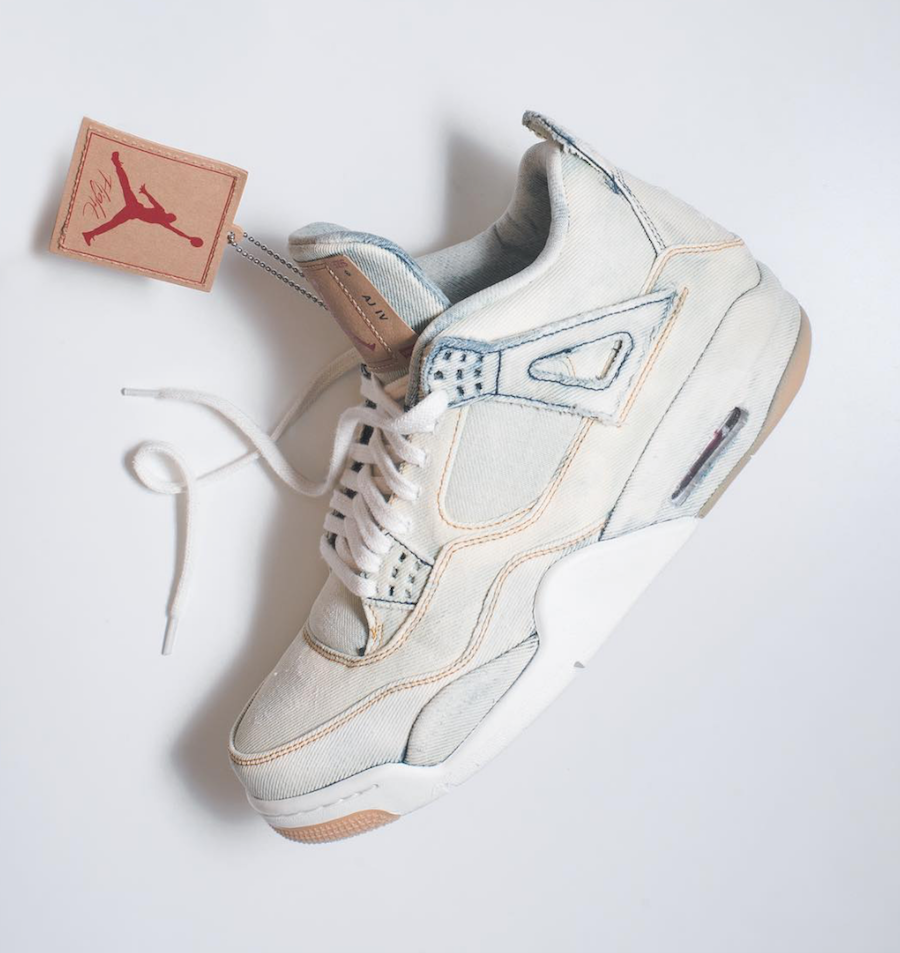 Jordan 4 deals levis distressed