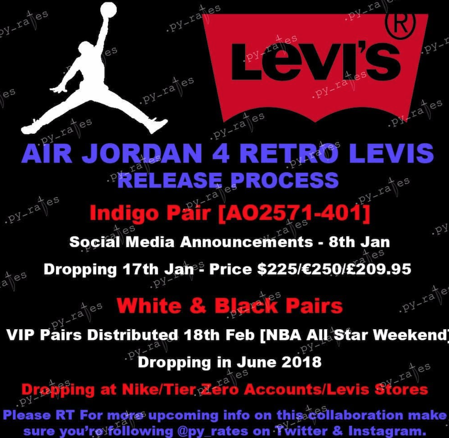 Levis Air Jordan 4 Collection Release Date