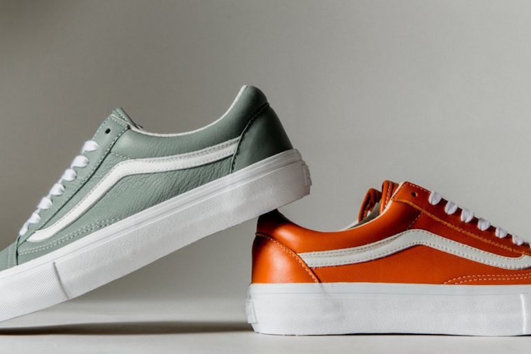 vans old skool leather check