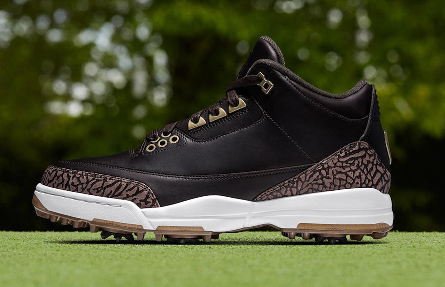 Air Jordan 3 Golf Shoes White Cement Bronze Sneaker Bar