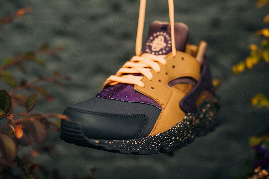 purple and gold huaraches