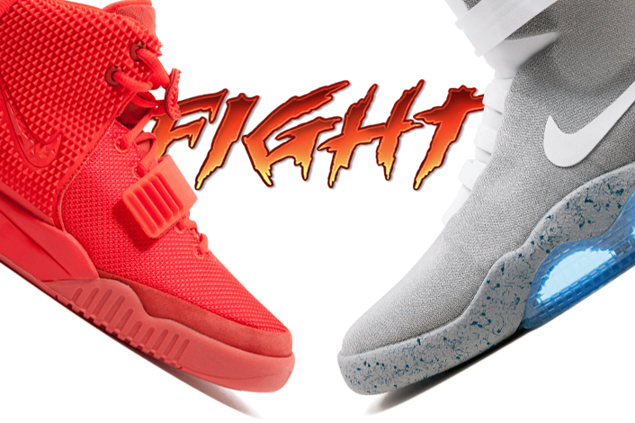 Red October Yeezys or Nike MAG 