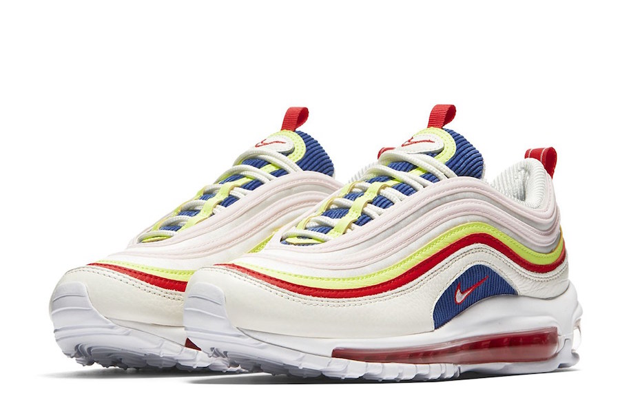 nike 97 pink blue yellow