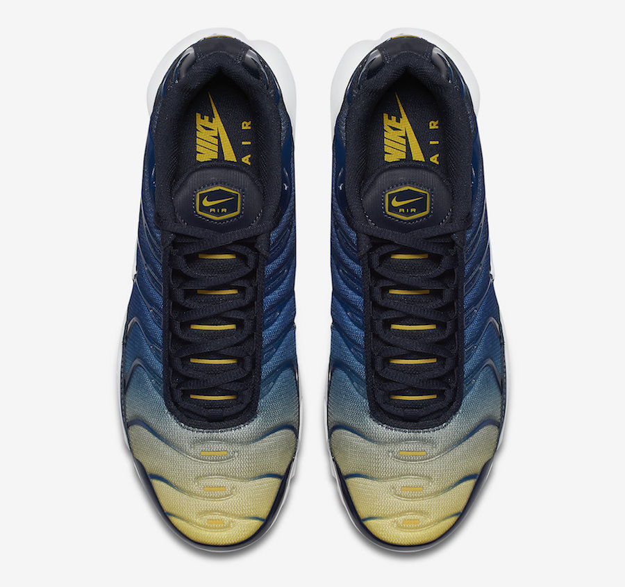 yellow and blue air max plus