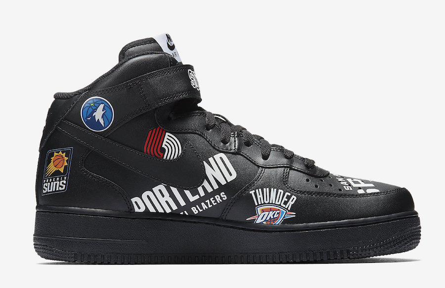 Supreme NBA Nike Air Force 1 Mid Black SNKRS Release