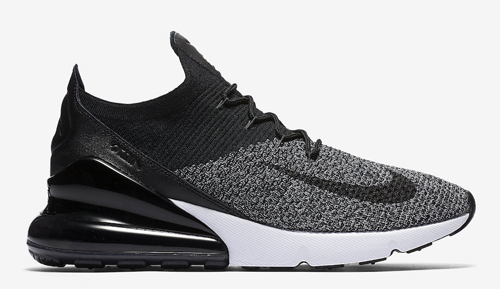 Nike Air Max 270 Flyknit Color: Black/Black-White Style Code: AO1023-001. Release Date: March 22， 2018 — Buy From: StockX // Nike.com