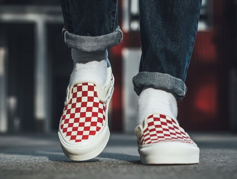 Vans SlipOn Red Checker Sneaker Bar Detroit