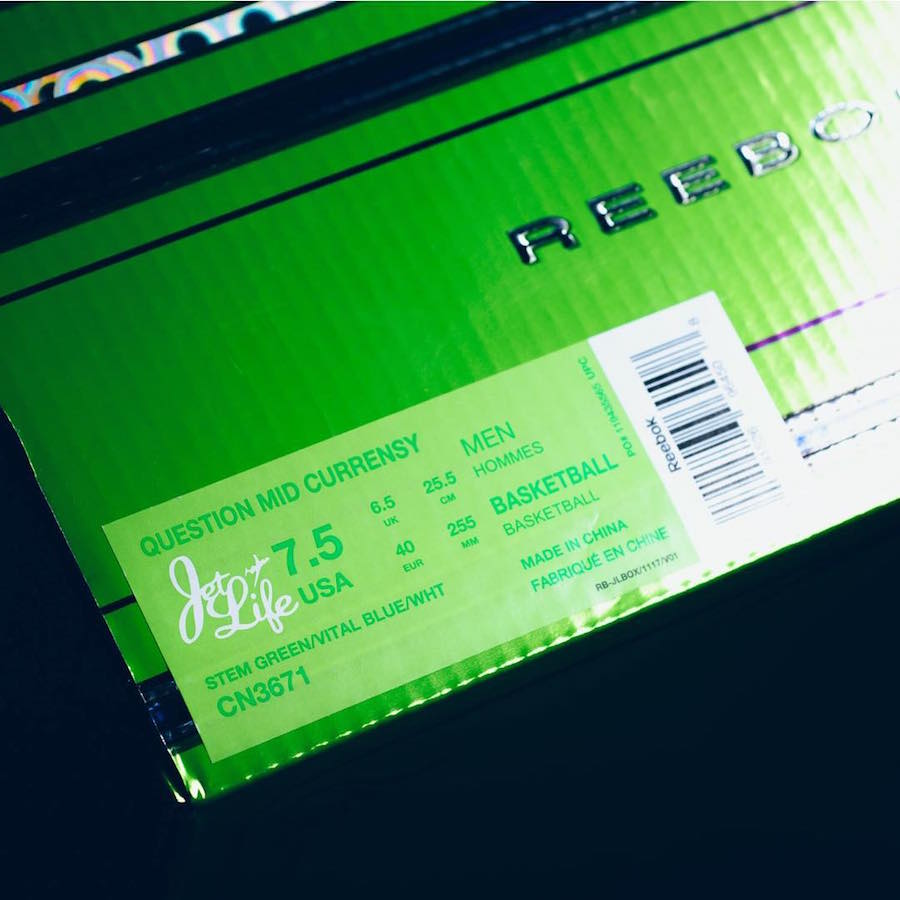 Currensy x Reebok Question Jet Life Packaging