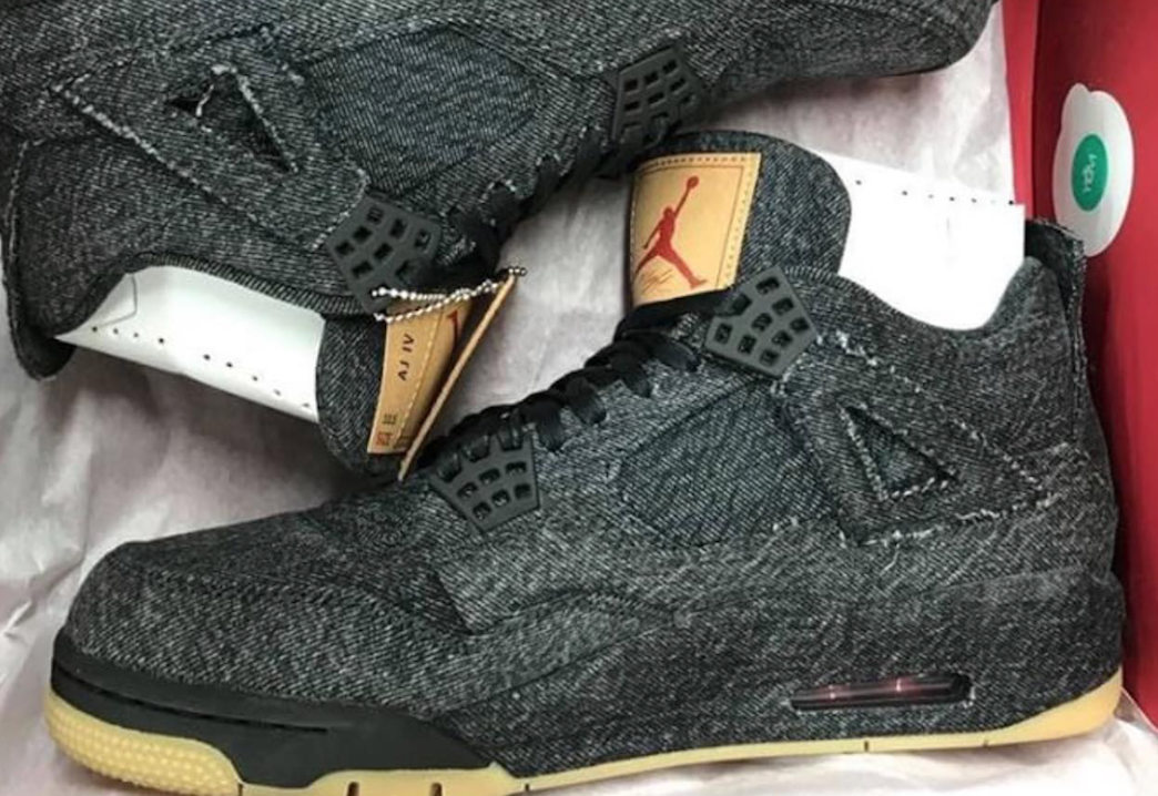 Levis Air Jordan 4 Black Denim First Look