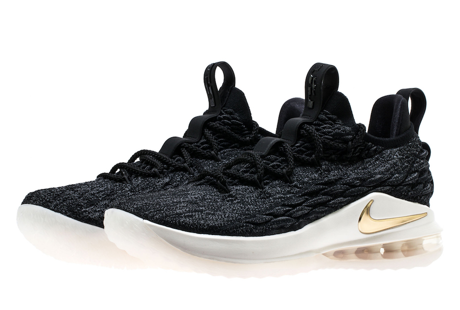 lebron 15 black and gold size 12