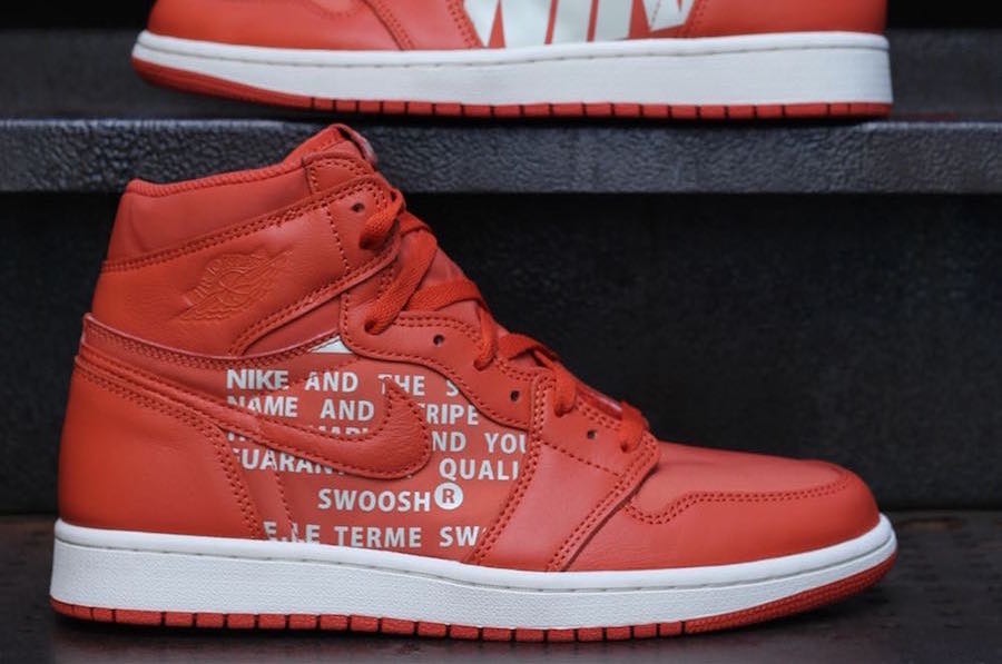 Air Jordan 1 Nike Swoosh Orange White First Look