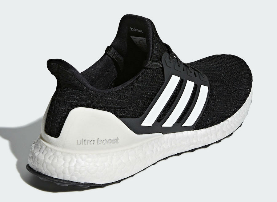 ultra boost black with white stripes