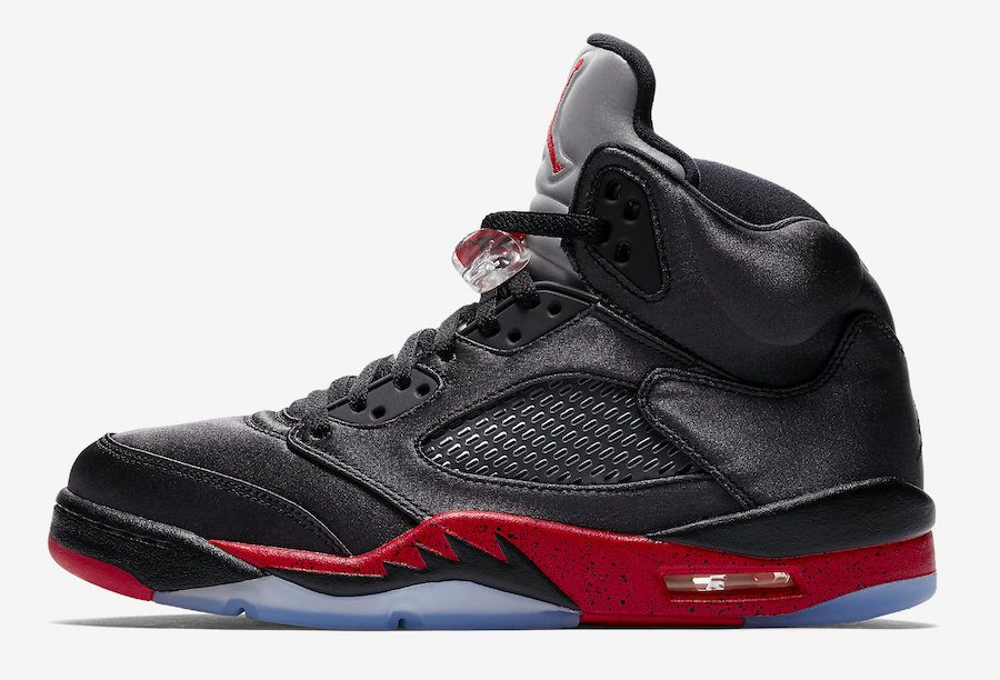 Air Jordan 5 Satin Bred Black University Red Release Date - Sneaker Bar ...