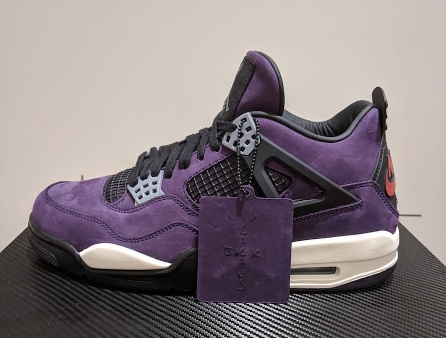 black and purple jordan 4