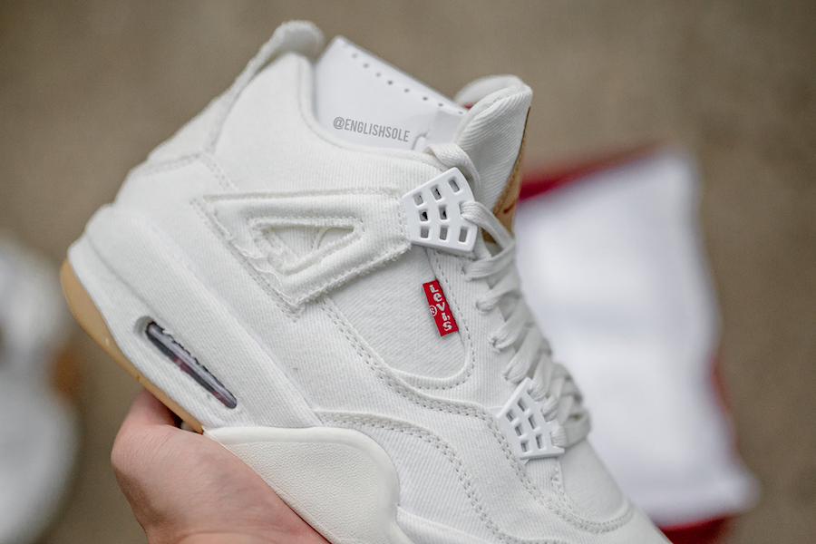 White Denim Levis Air Jordan 4 Release Date