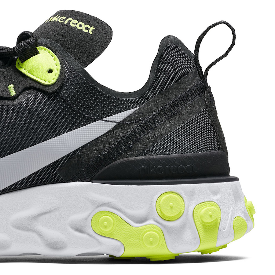 Nike React Element 55 Black Volt Grey