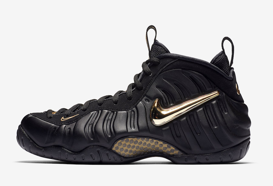 kids black and gold foamposites