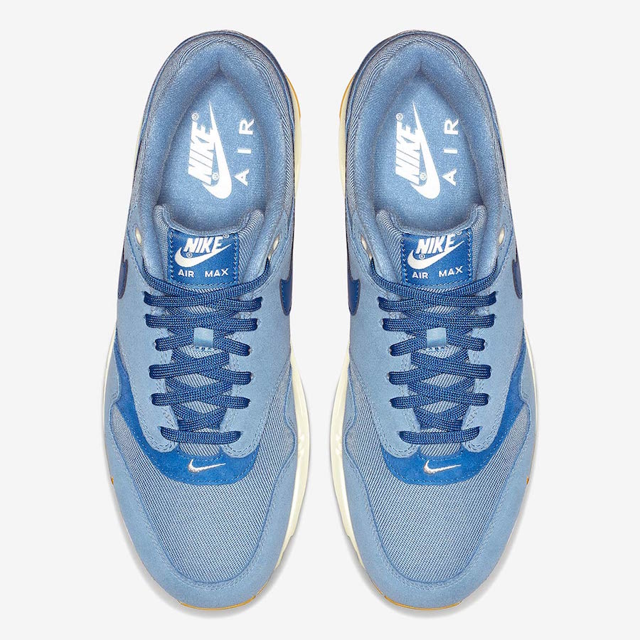 Nike Air Max 1 Premium Work Blue Mini Swoosh 875844-404 Release Date
