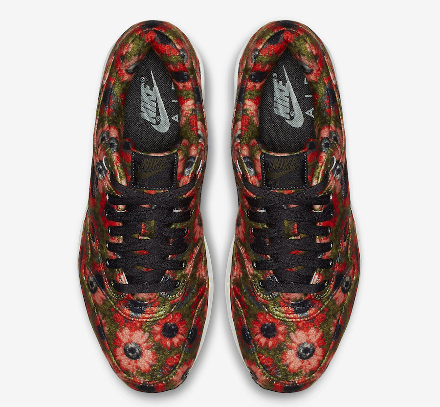 Nike Air Max 1 Floral Mowabb Flash Crimson 858876-003 Release Date