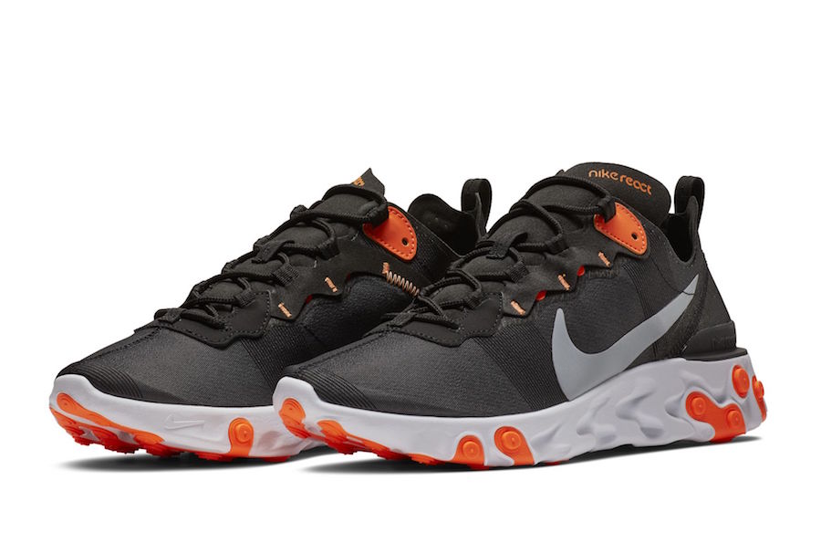 Nike React Element 55 Black Total Orange BQ6166-006 Release Date Pricing
