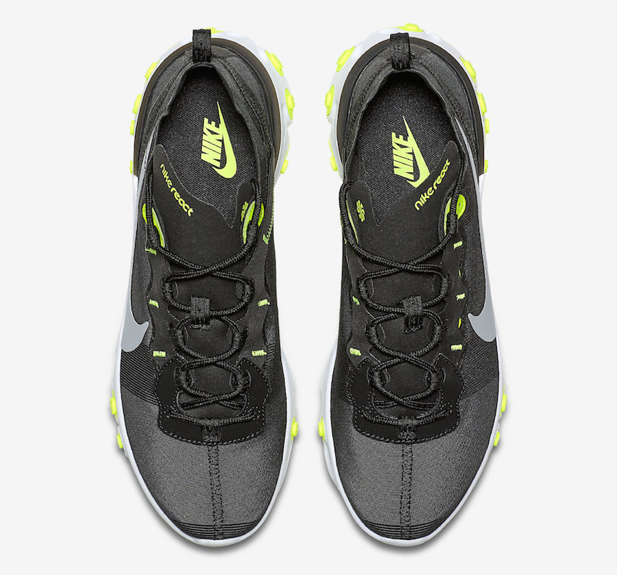 Nike React Element 55 Black Volt BQ6166-001 Release Date