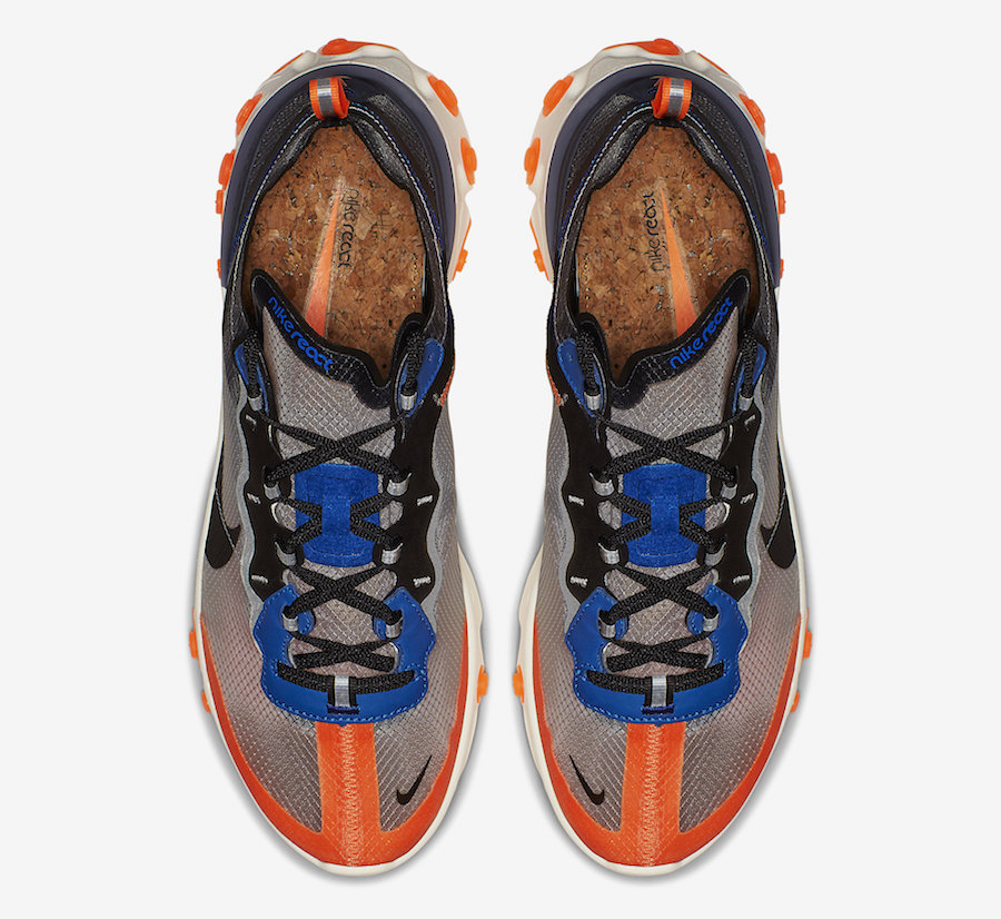 Nike React Element 87 Thunder Blue Total Orange AQ1090-004 Release Date