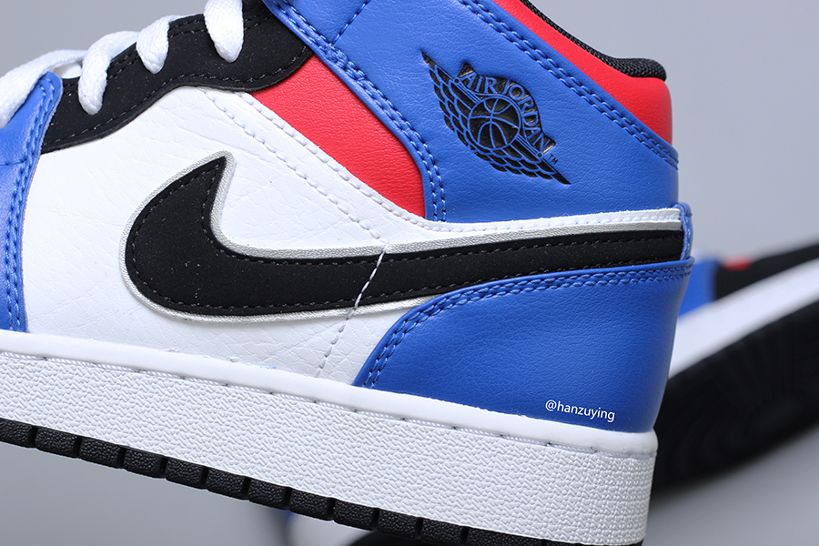 air jordan 1 mid top 3 blue red black white