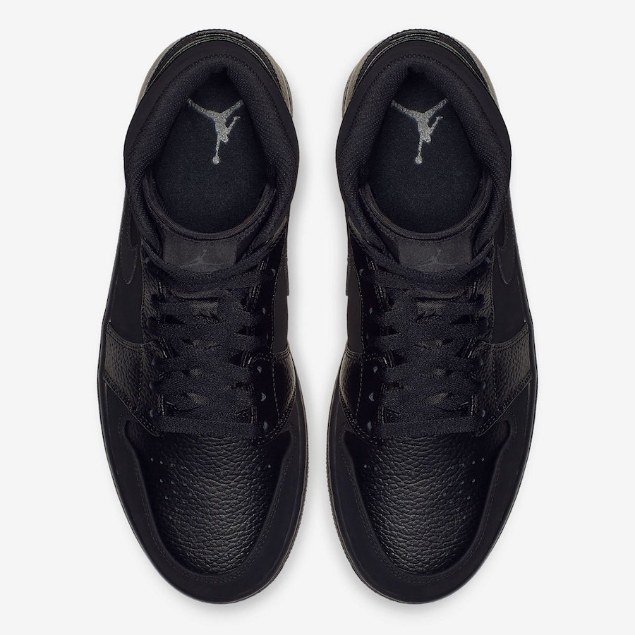 Air Jordan 1 Mid Triple Black 554724-064 Release Date