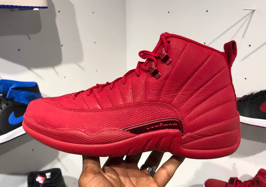 gym red 12s on feet