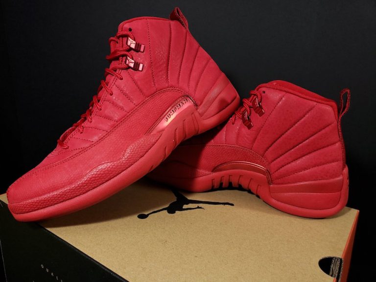 red and black jordan 12 bulls