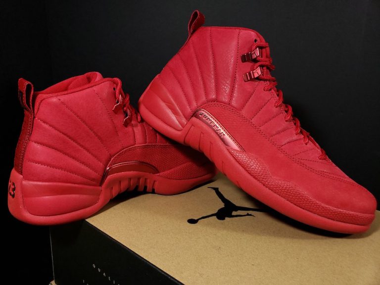 red and black jordan 12 bulls