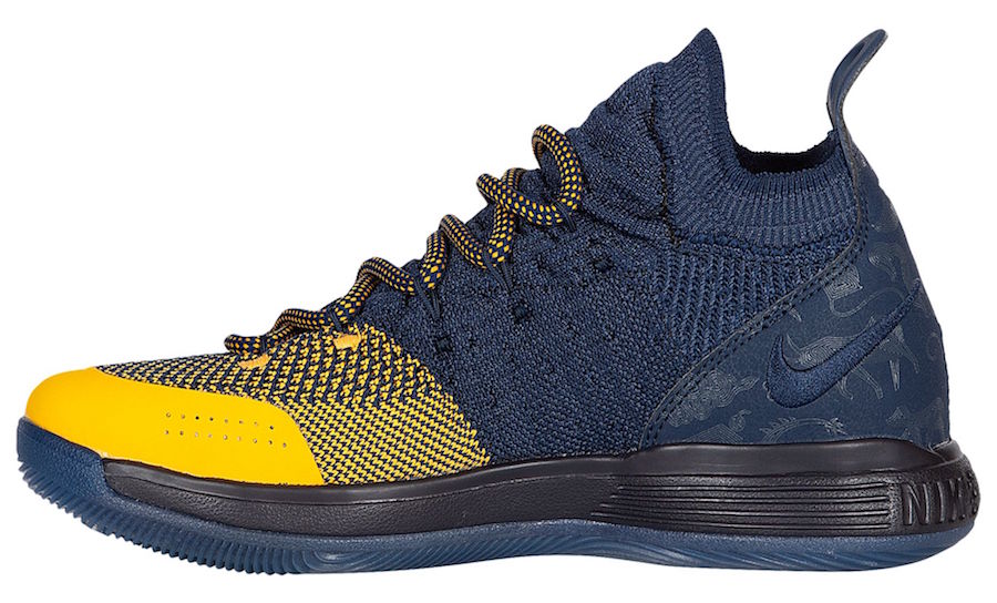 Nike KD 11 Michigan College Navy University Gold AO2604-400 Release Date
