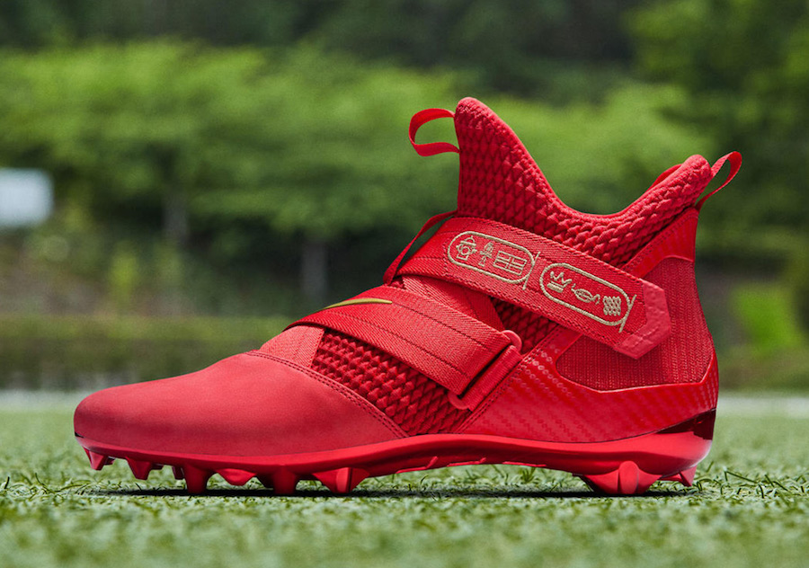 Nike LeBron Soldier 12 Cleat OBJ Red PE