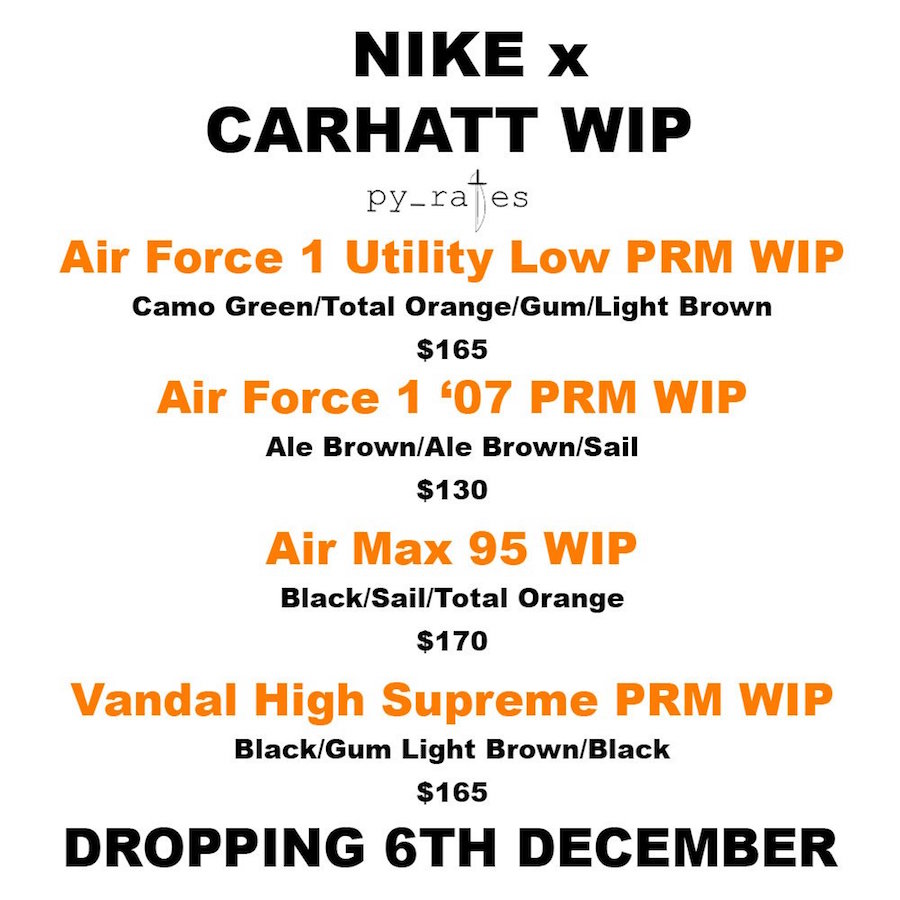 Nike x Carhartt 2018 Collection Release Date