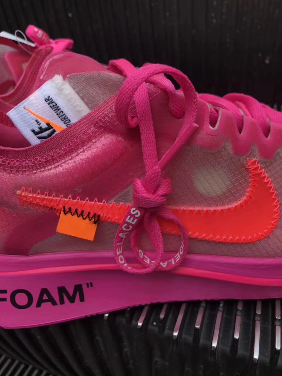 nike foam pink off white