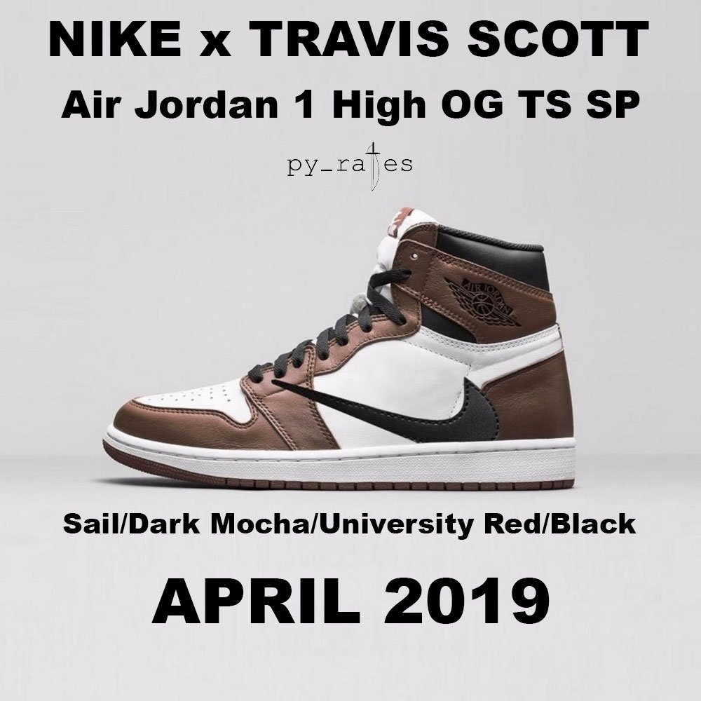 Travis Scott Air Jordan 1 Sail Dark Mocha University Red Black Release Date Price
