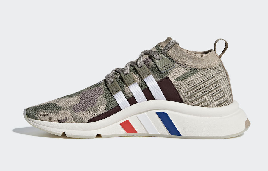 Adidas eqt support mid adv shop khaki trace cargo & white