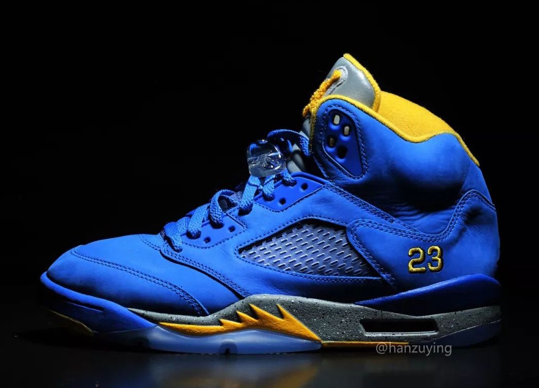 blue and yellow 5 jordan