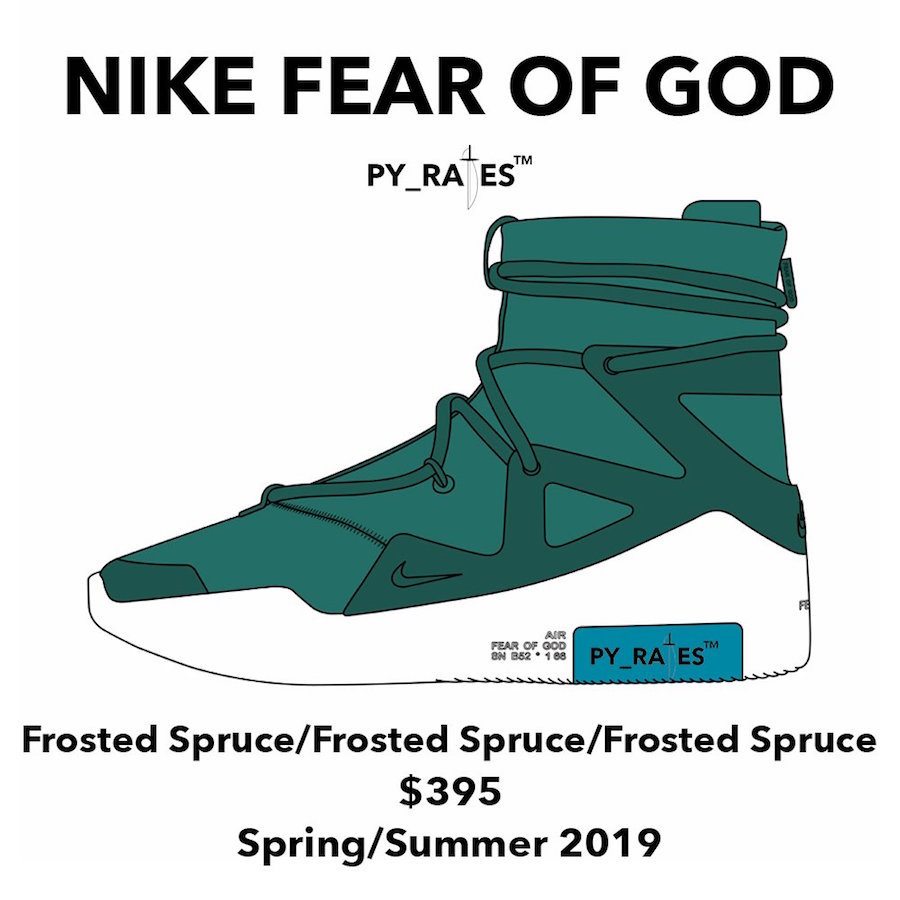 Nike Air Fear of God 1 Orange Pulse + Frosted Spruce + Sail/Black 