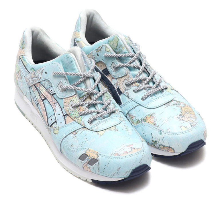 atmos x asics gel lyte iii world map