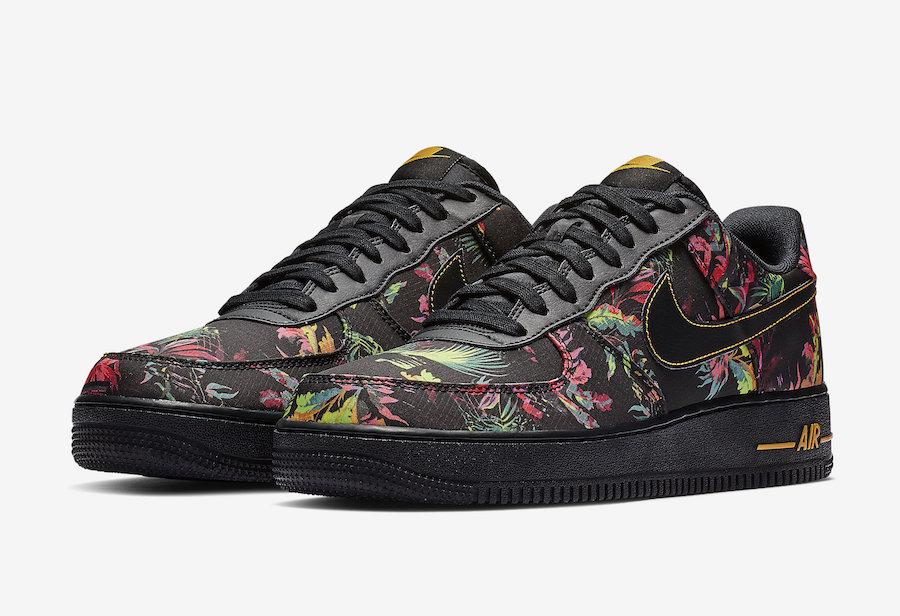 nike air force black with flowers