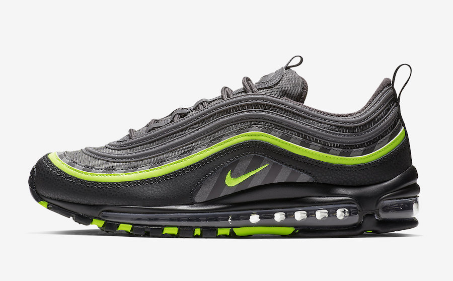 lime green and black air max 97